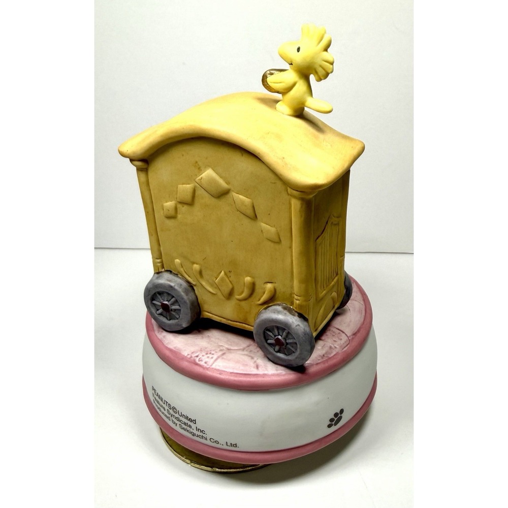 Vintage Sekiguchi Peanuts Snoopy Japan Music Box Crank Organ Figure 1997 Rare - Picture 12 of 17